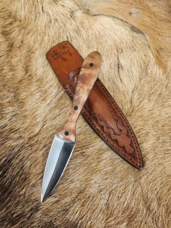 #6500 Stainless Dagger W Curly Maple Handle