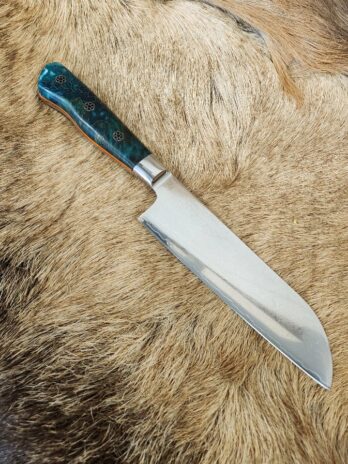 #6514 Large Damascus Santoku Chef’s Knife W Alumilite® Resin Handle