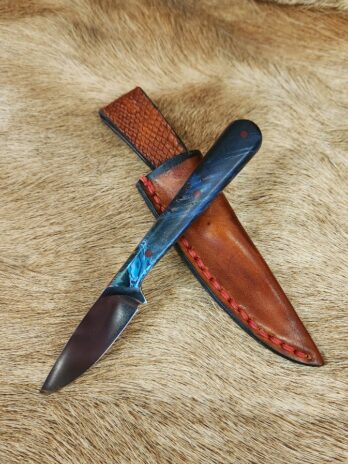 #6542  Small Caping Knife W Dyed Maple/Alumilite® Resin Handle