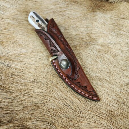 #6662 Custom Knife W Elk Antler Handle - Image 3