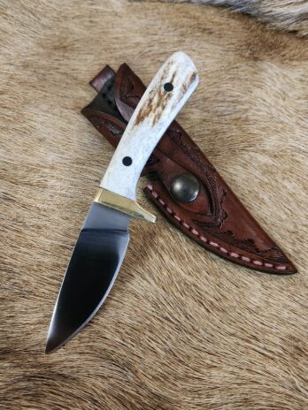 #6662 Custom Knife W Elk Antler Handle