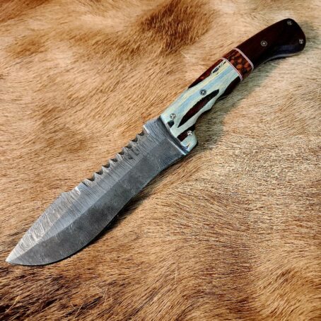 #6786 Large Damascus Bowie Knife - Image 4