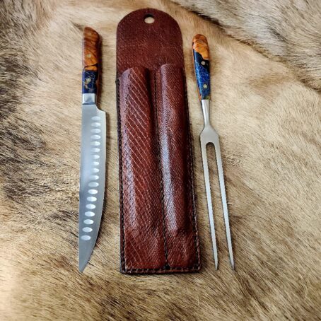 #6780 Carving Set With Leather Case - Image 4