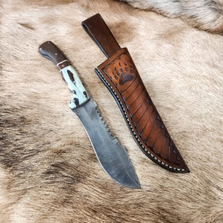 #6786 Large Damascus Bowie Knife - Image 6