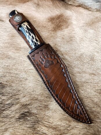 #6784 Large Damascus Bowie Knife