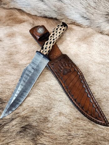 #6784 Large Damascus Bowie Knife