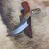 #6850 Camp Knife W Redwood Burl Handle