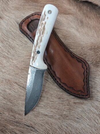 #7038 Damascus Drop Point Knife