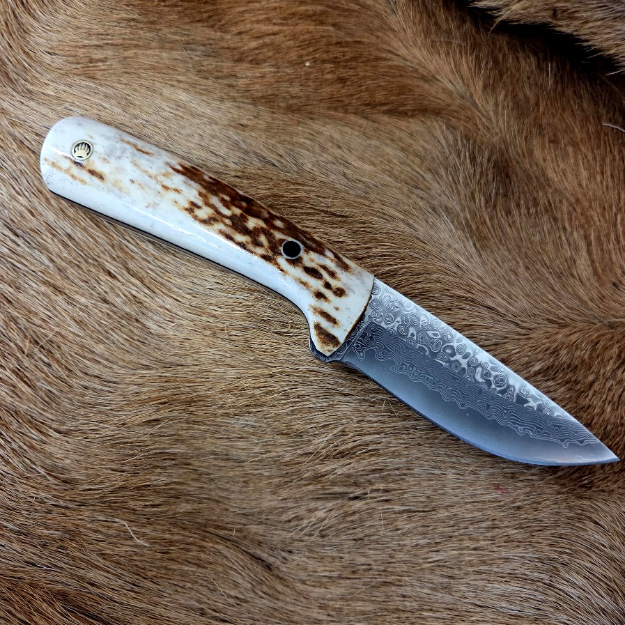 #7038 Damascus Drop Point Knife - Image 3