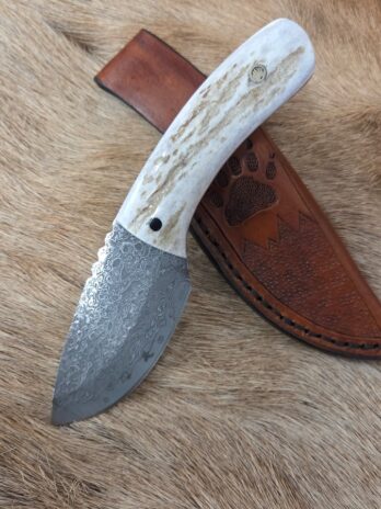 #7032 Damascus “Fat Boy” Hunter Skinner