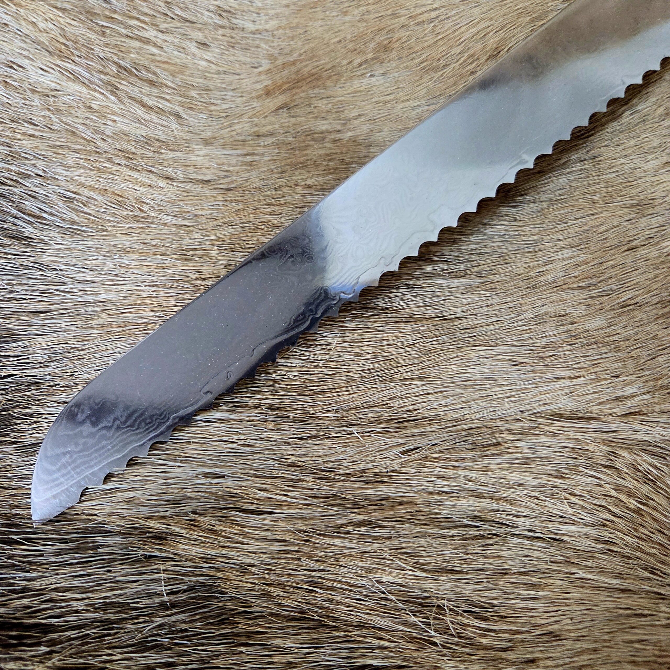 #7040 Damascus Bread Knife - Image 3