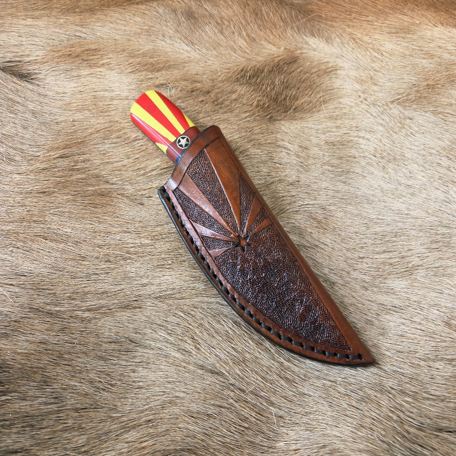 #7072 Damascus Drop Point Knife - Image 3