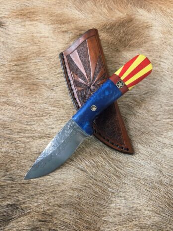 #7072 Damascus Drop Point Knife