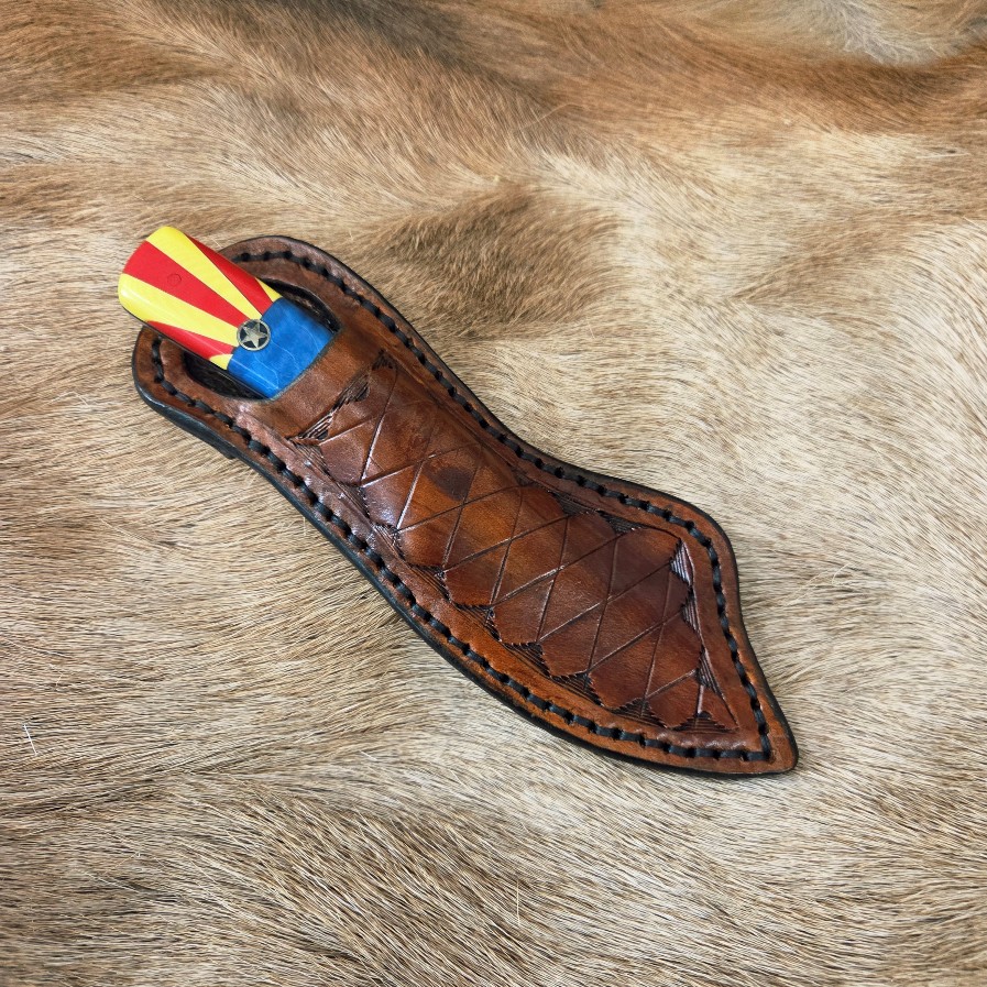 #7068 Damascus Drop Point Knife - Image 3