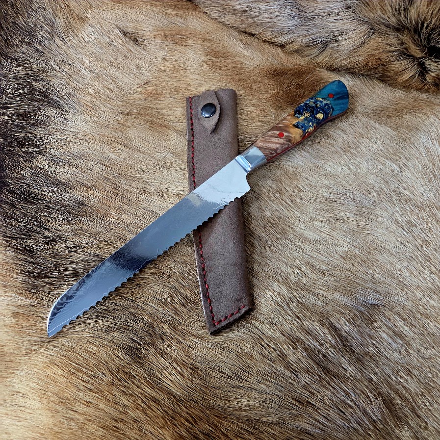 #7078 Damascus Bread Knife