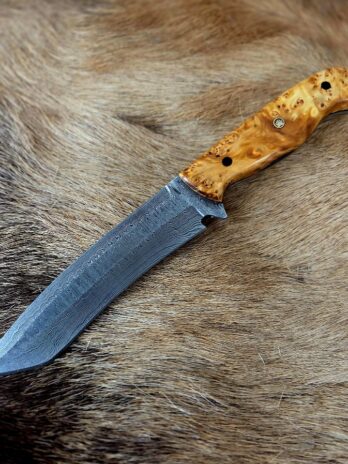 #7126 Large Damascus Bushcraft Style Knife
