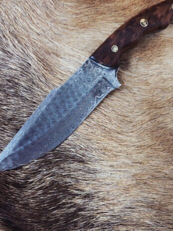 #7124 Large Damascus Bushcraft Style Knife