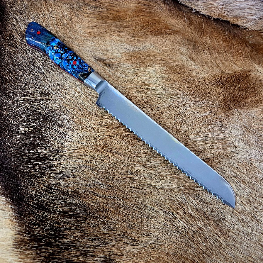 #7148 Damascus Bread Knife - Image 6