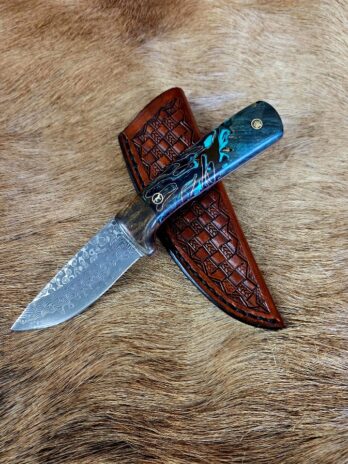 #7162 Damascus Drop Point Knife