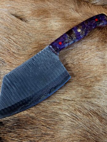 #7202 Large Damascus Chinese Cleaver