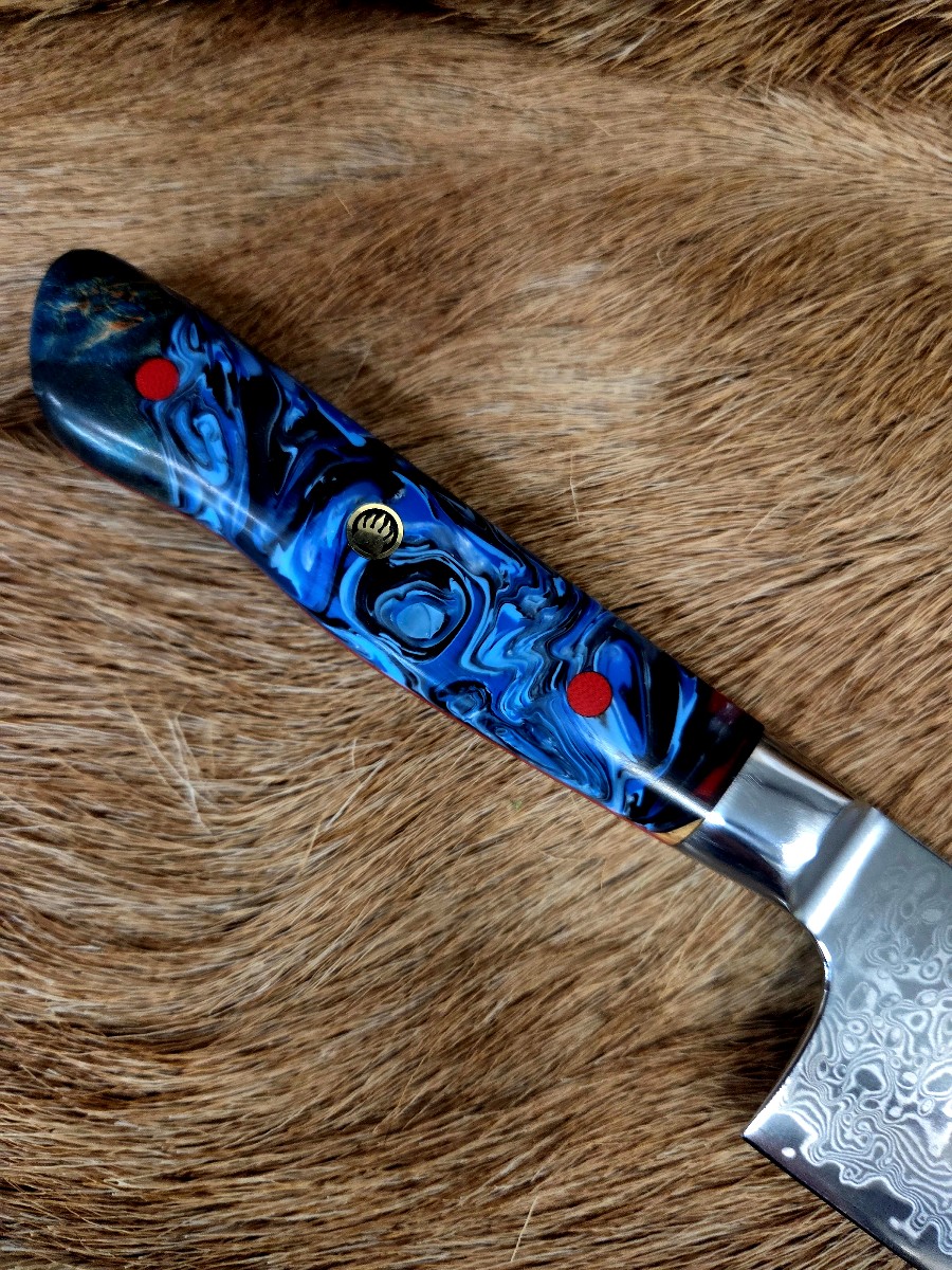 #7252 Damascus Santoku Chef's Knife - Image 3