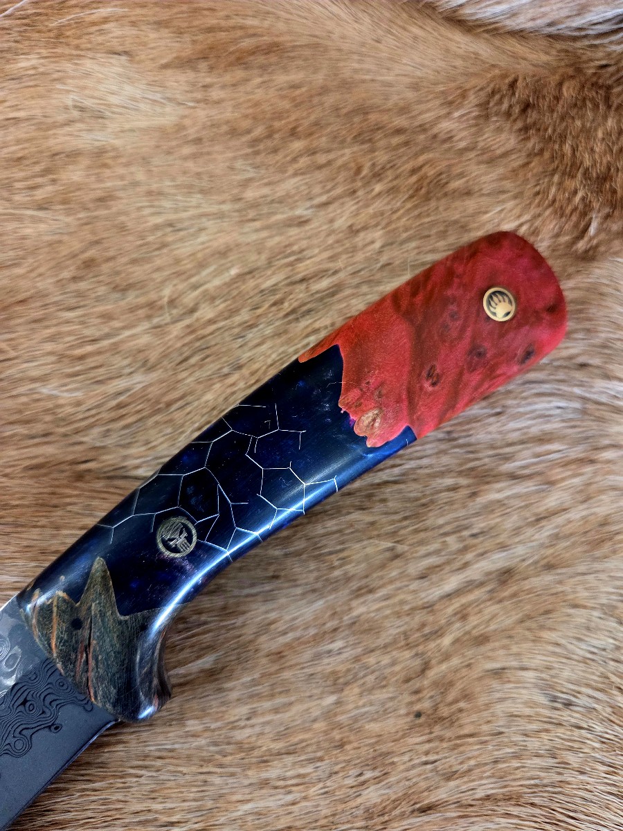 #7284 Damascus Drop Point Knife - Image 3