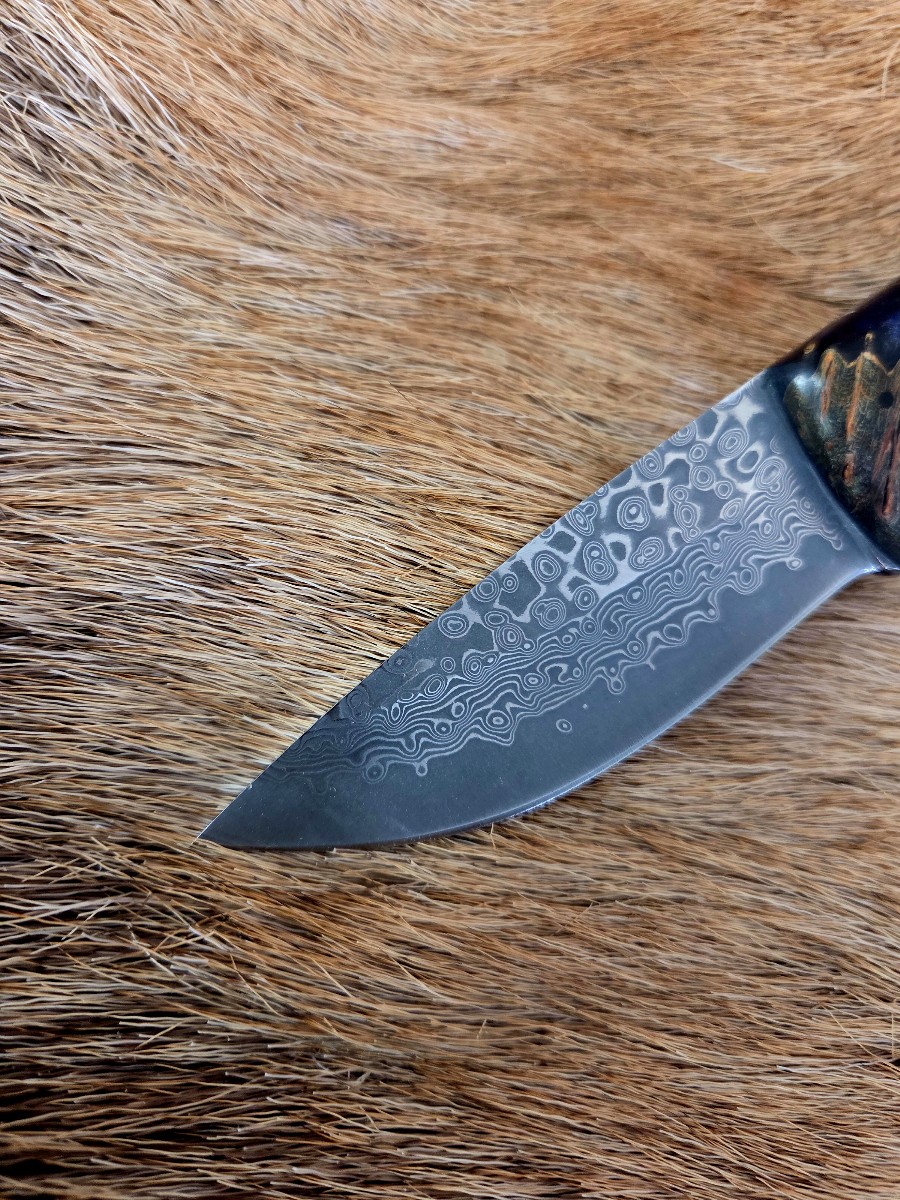 #7284 Damascus Drop Point Knife - Image 2