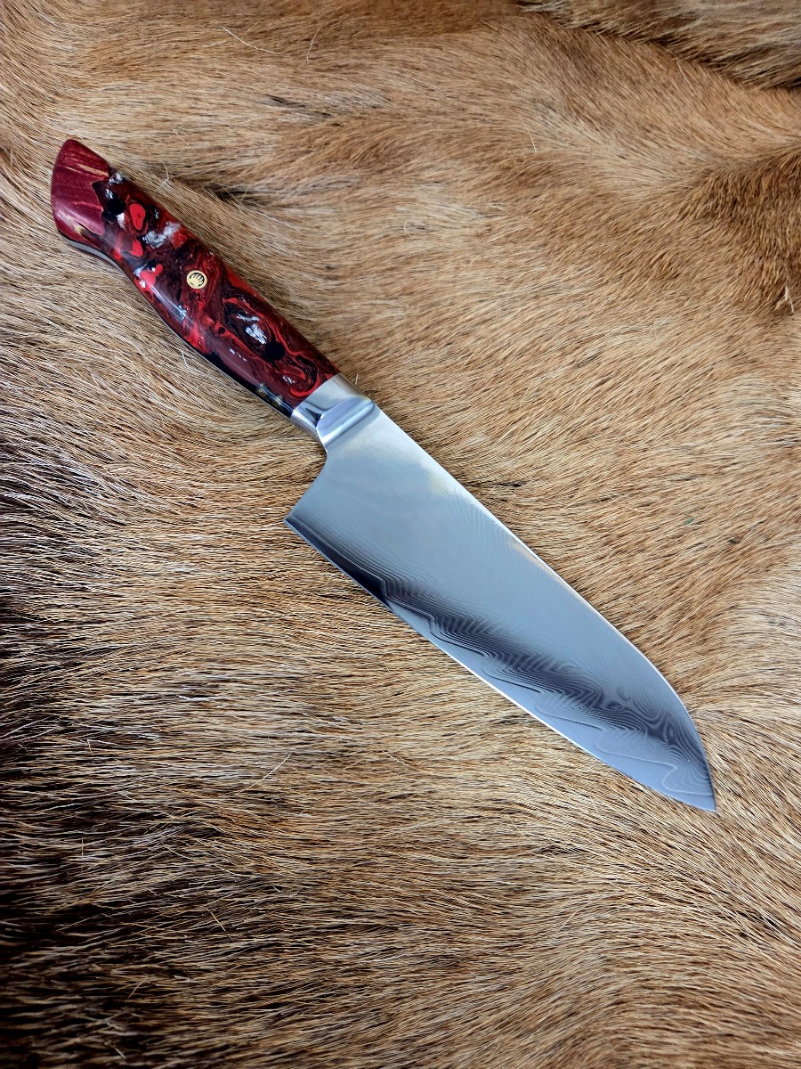 #7290 Damascus Santoku Chef's Knife - Image 2