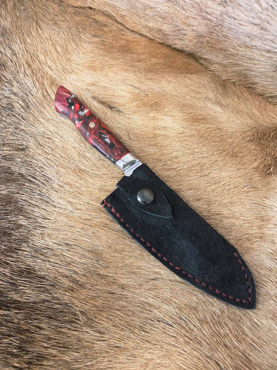 #7290 Damascus Santoku Chef's Knife - Image 4